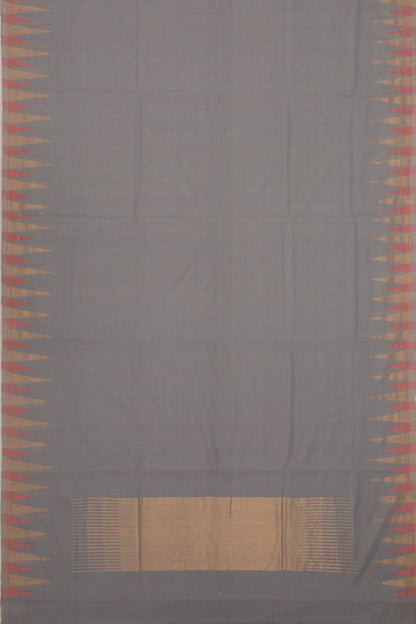 Ponduru Handspun Cotton Plain Grey Saree