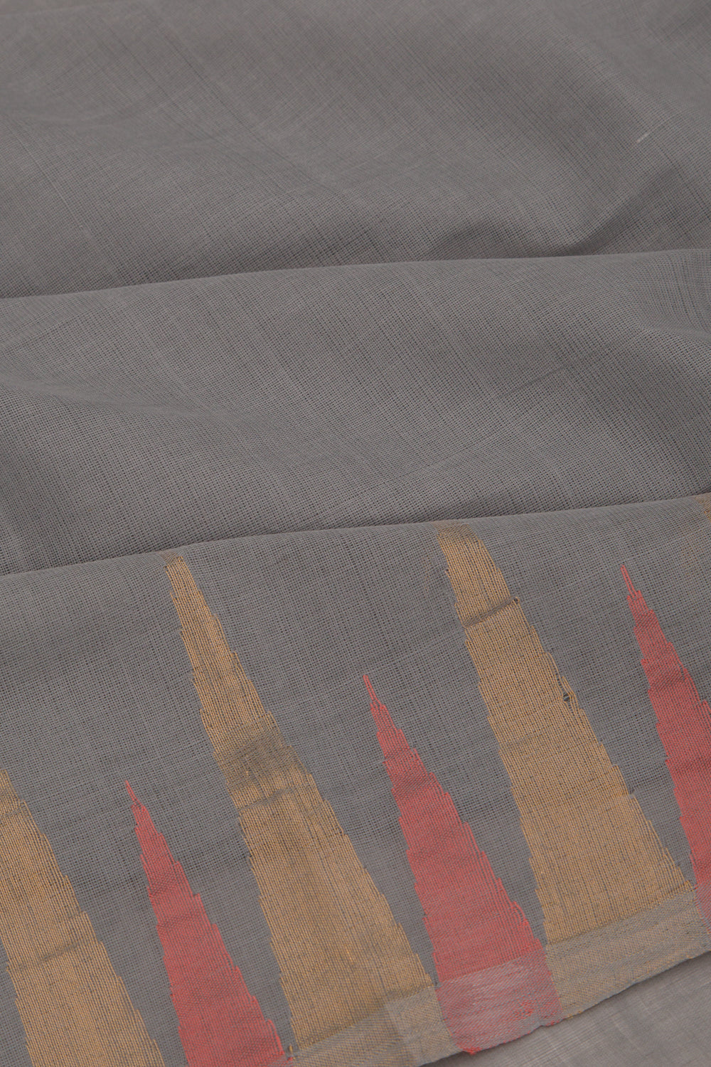 Ponduru Handspun Cotton Plain Grey Saree