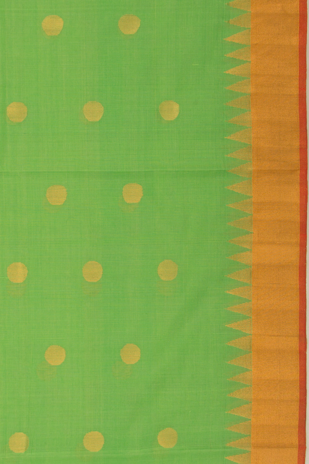 Ponduru Handspun Cotton Butta Pastel Green Saree