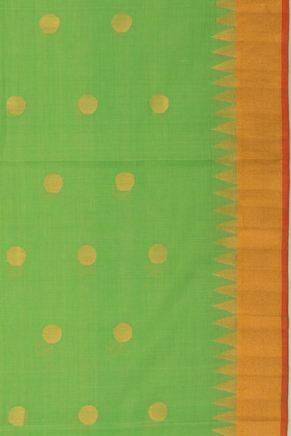 Ponduru Handspun Cotton Butta Pastel Green Saree