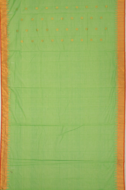 Ponduru Handspun Cotton Butta Pastel Green Saree