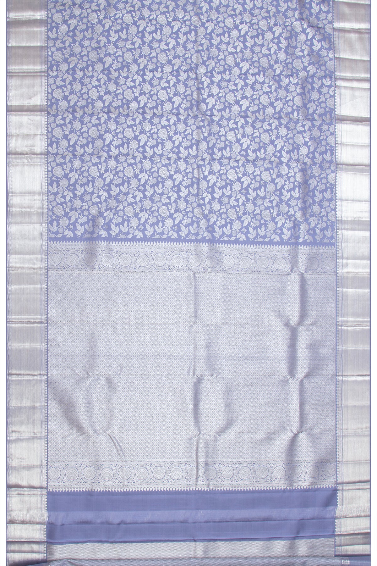 Kanchipuram Silk Brocade Pastel Blue Saree