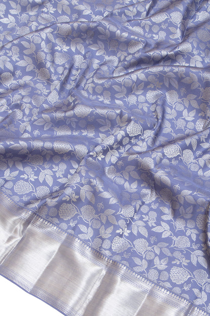 Kanchipuram Silk Brocade Pastel Blue Saree