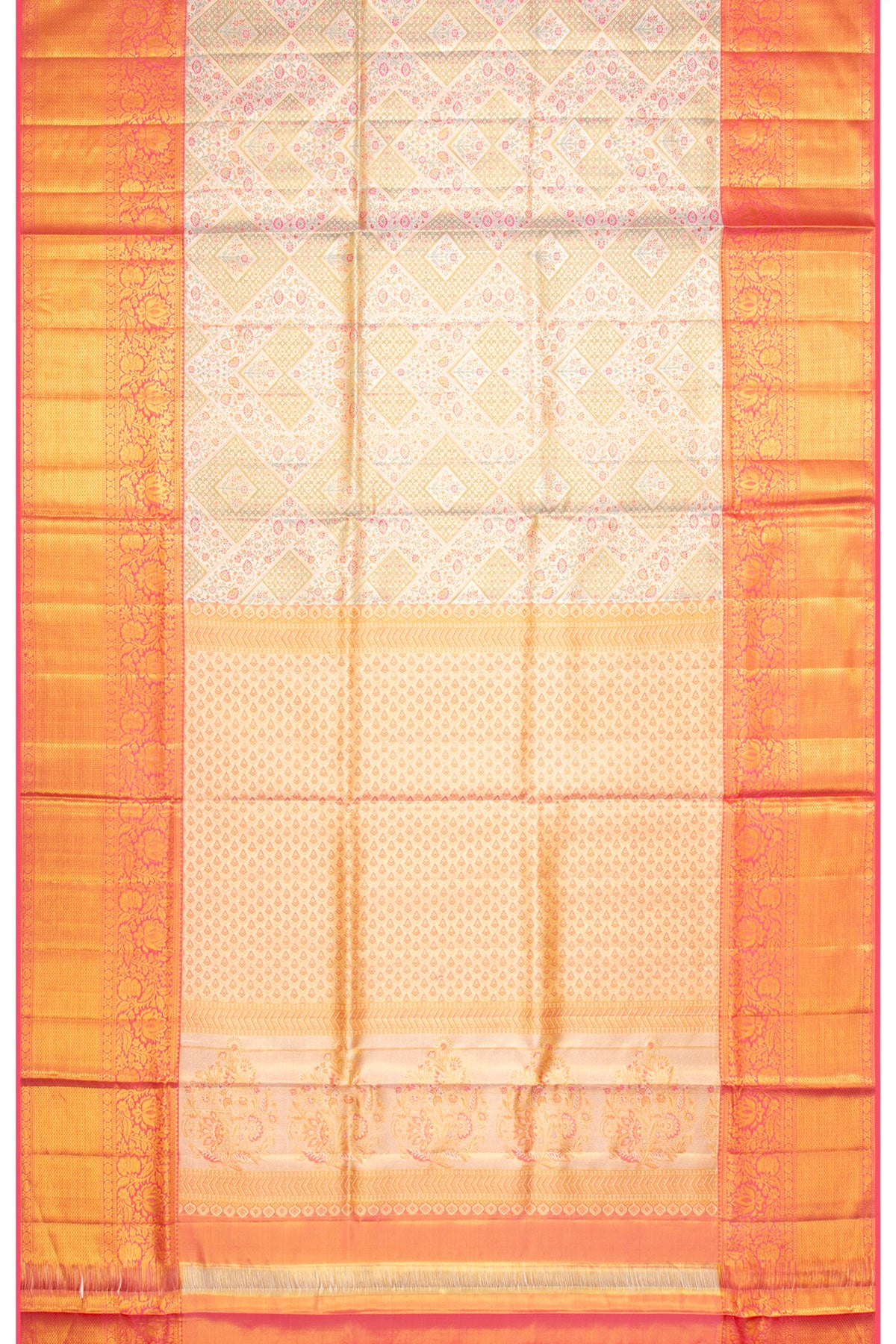 Kanchipuram Silk Tissue Brocade Gold Saree