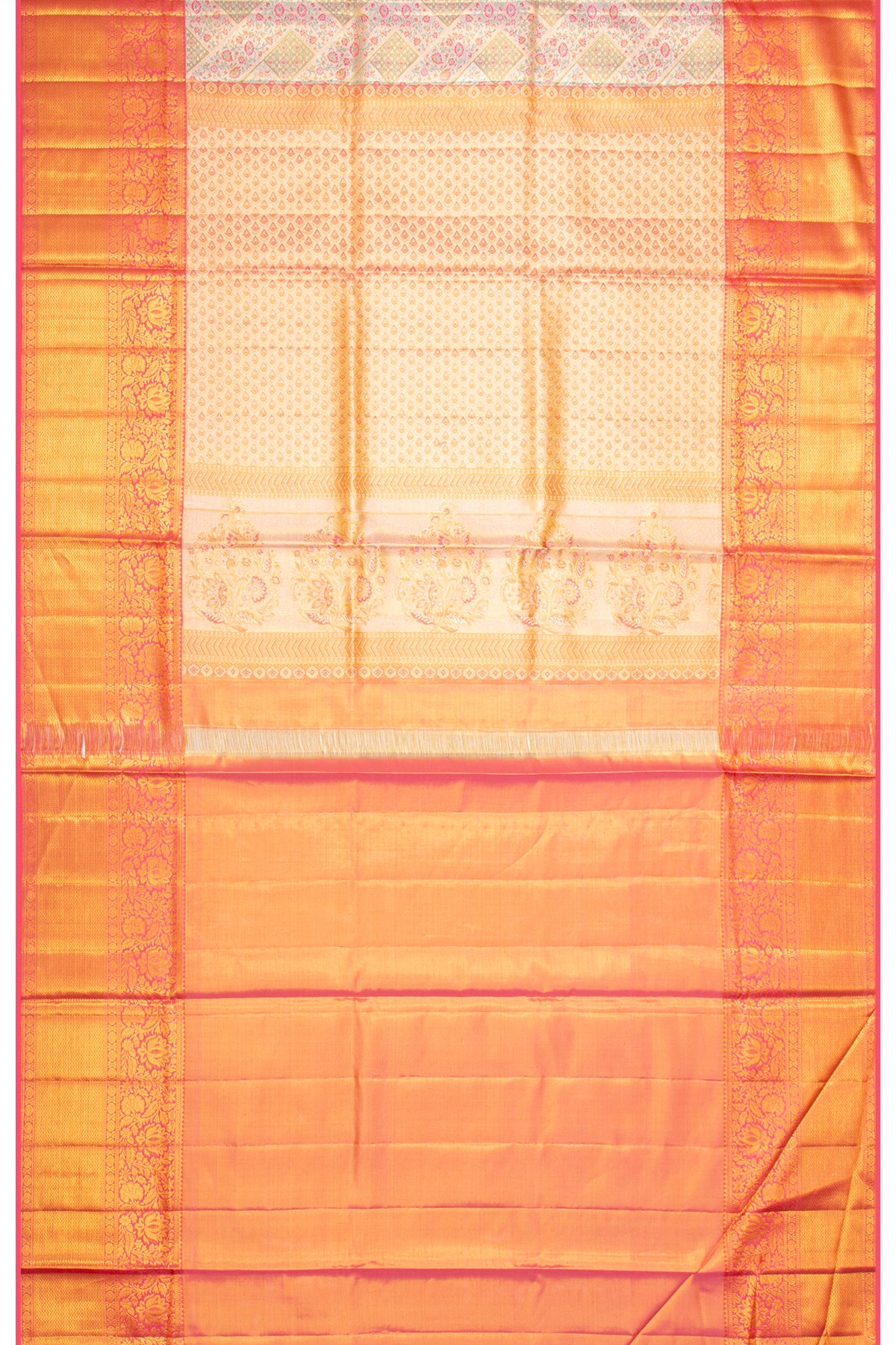Kanchipuram Silk Tissue Brocade Gold Saree