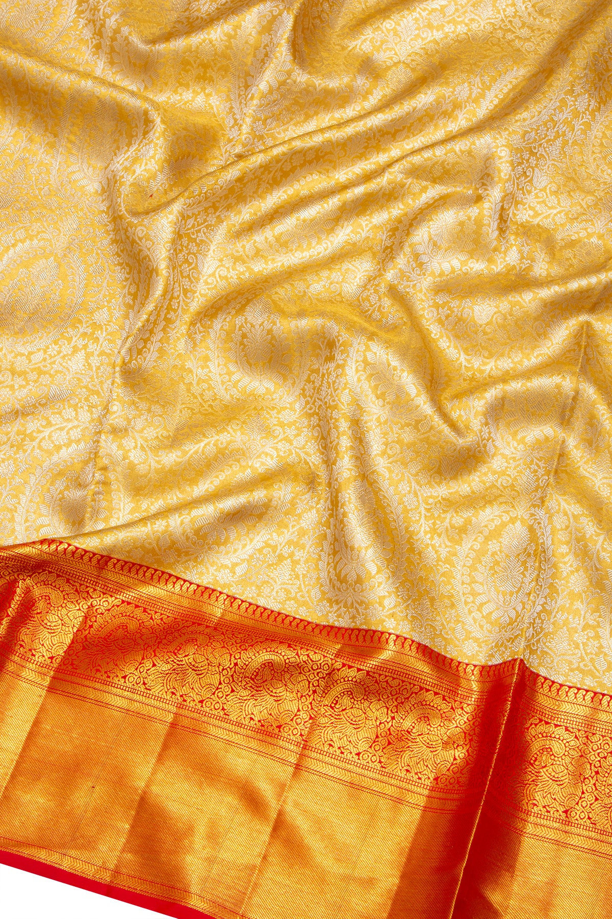 Kanchipuram Silk Tissue Brocade Gold Saree