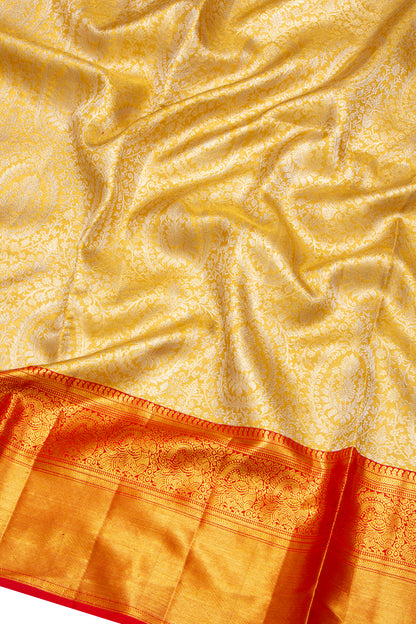 Kanchipuram Silk Tissue Brocade Gold Saree