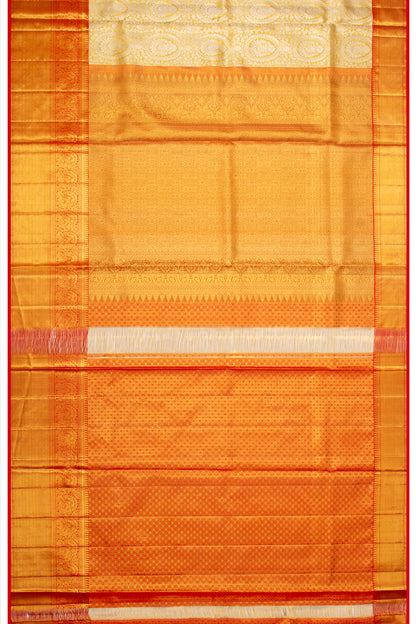 Kanchipuram Silk Tissue Brocade Gold Saree