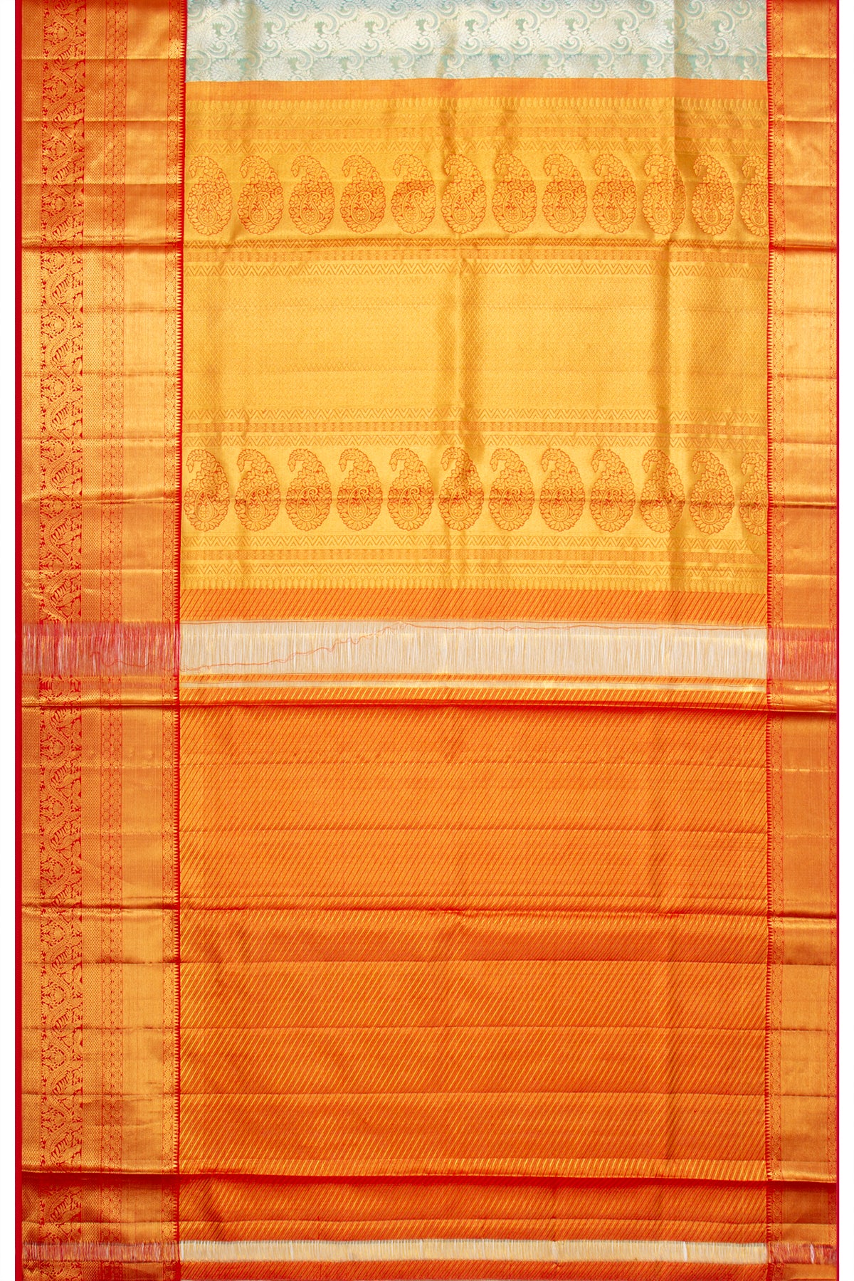 Kanchipuram Silk Tissue Brocade Sky Blue Saree