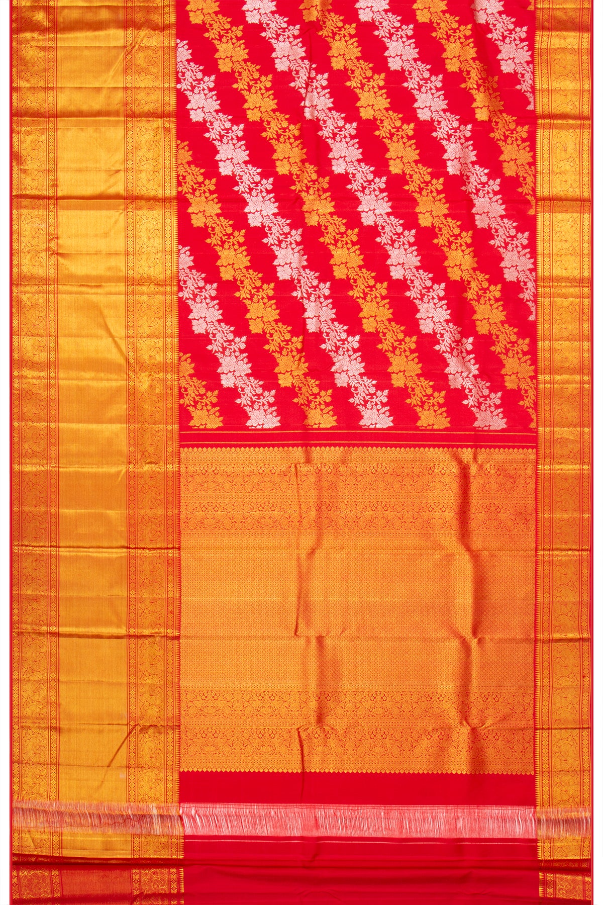 Kanchipuram Silk Jaal Red Saree