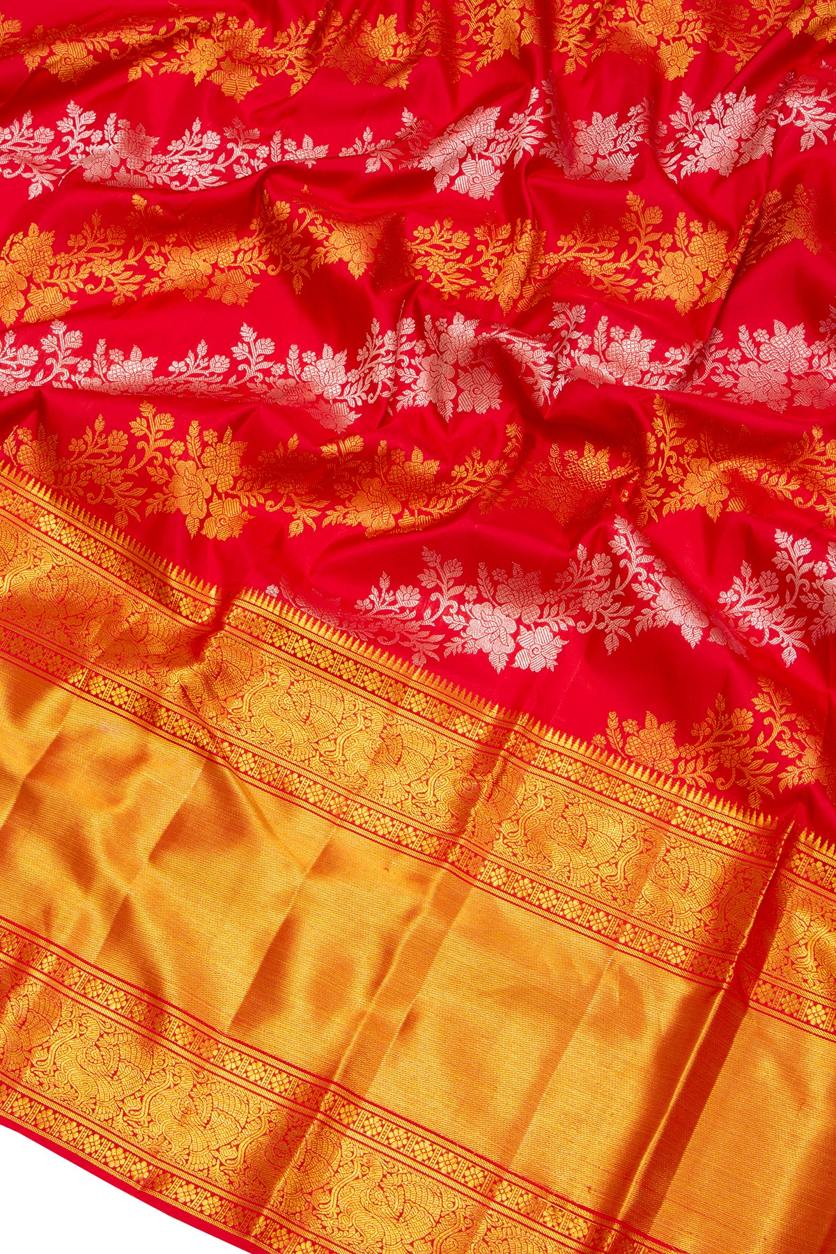 Kanchipuram Silk Jaal Red Saree