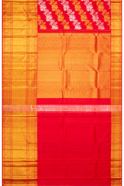 Kanchipuram Silk Jaal Red Saree