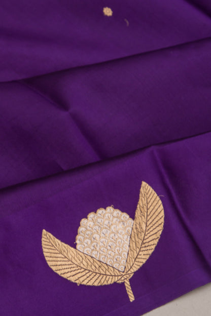Banarasi Katan Silk Butta Violet Saree