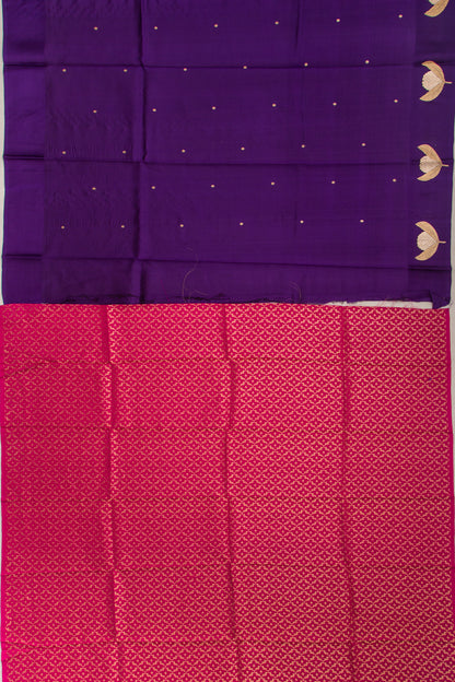 Banarasi Katan Silk Butta Violet Saree