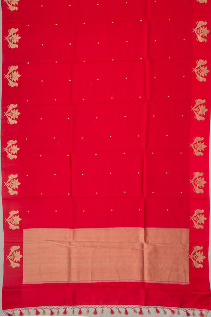 Banarasi Katan Silk Butta Red Saree