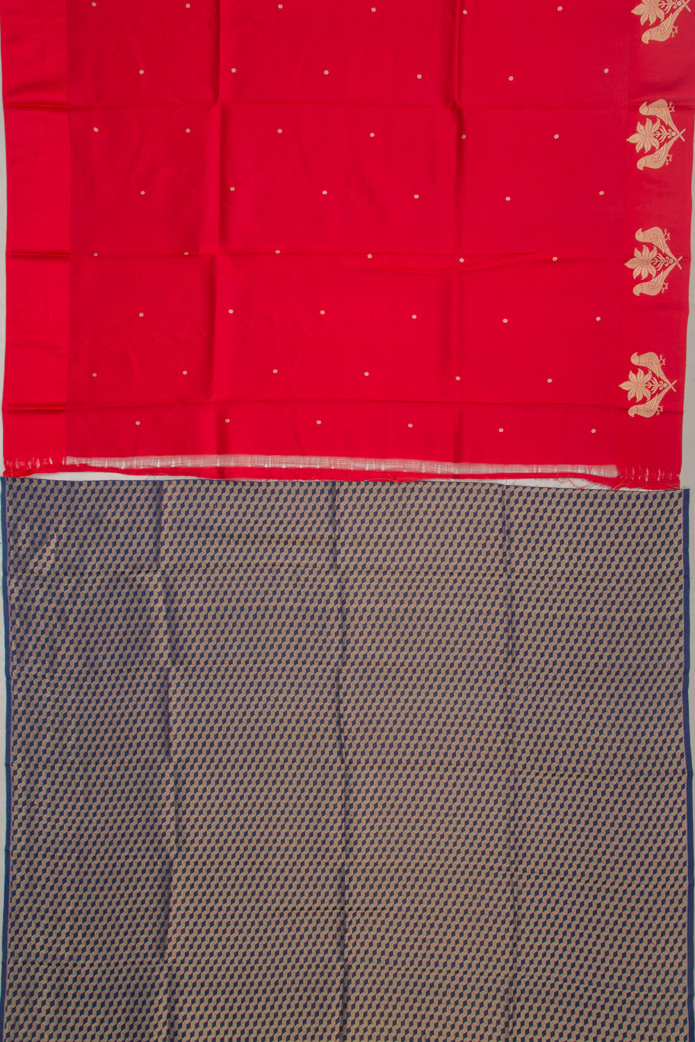 Banarasi Katan Silk Butta Red Saree