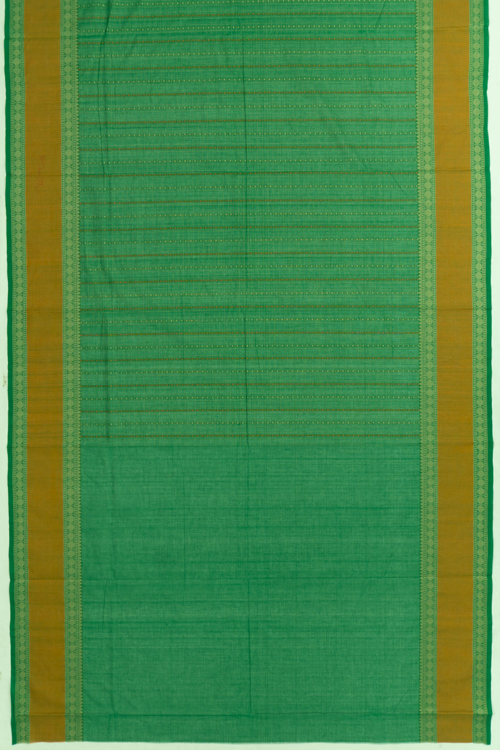 Chettinad Cotton Checks And Butta Green Saree