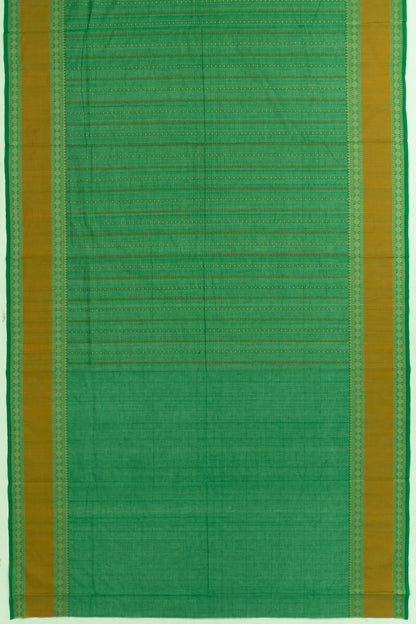 Chettinad Cotton Checks And Butta Green Saree