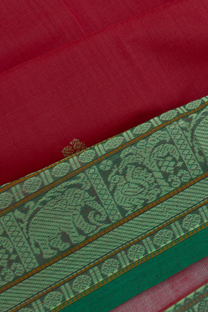 Chettinad Cotton Butta Redish Pink Saree