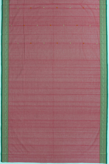 Chettinad Cotton Butta Redish Pink Saree