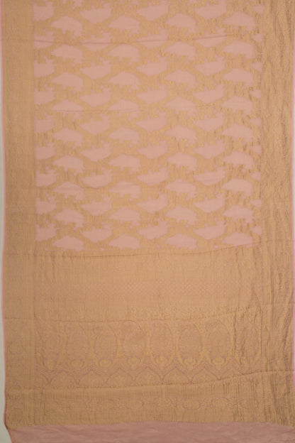 Banarasi Georgette Tissue Jaal Peach Saree