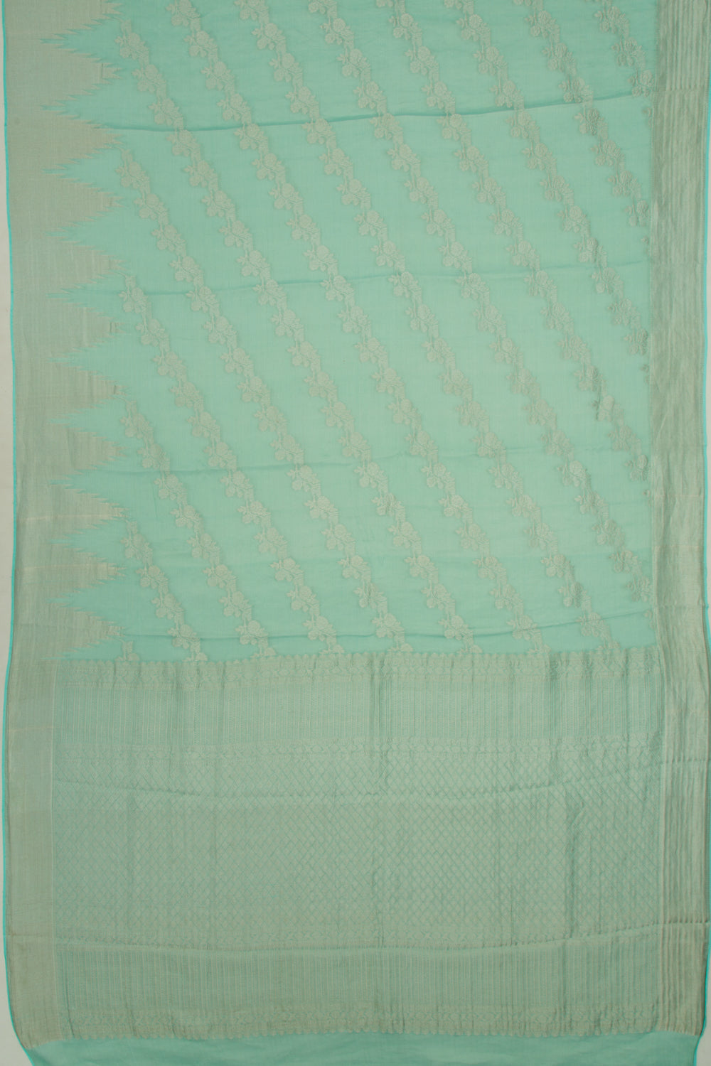 Banarasi Georgette Tissue Jaal Sea Green Saree