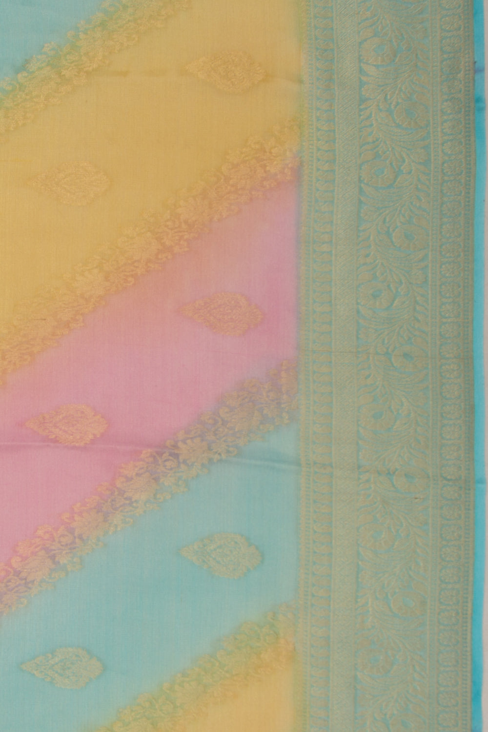 Banarasi Georgette Tissue Lines And Butta Multi Color Saree