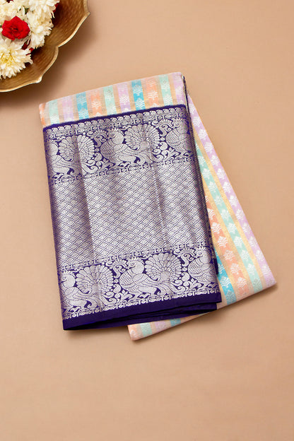 Kanchipuram Silk Brocade Multicolur Saree