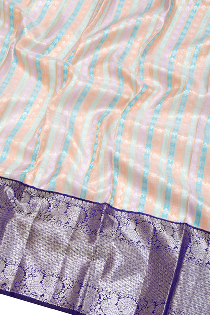 Kanchipuram Silk Brocade Multicolur Saree