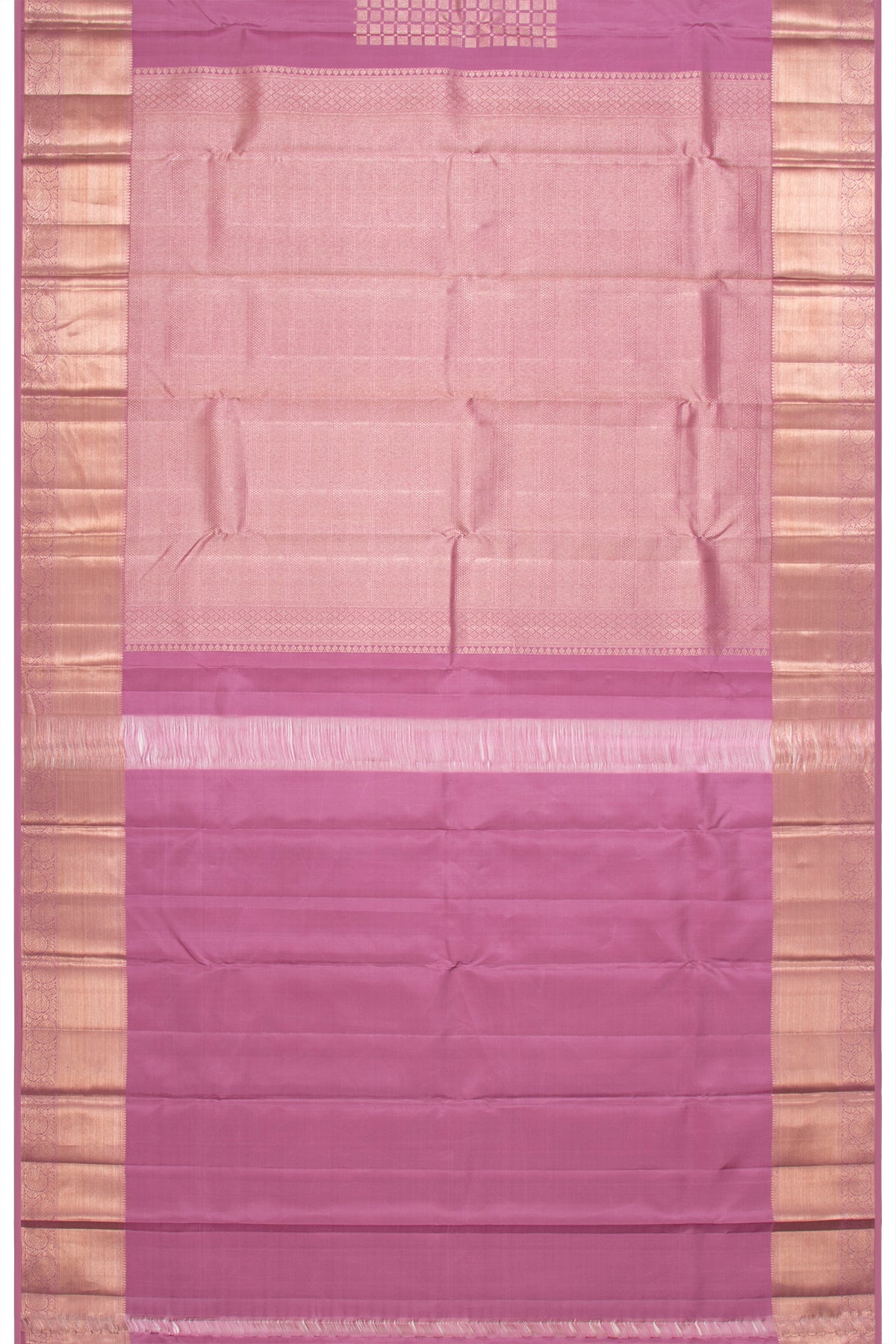 Kanchipuram Silk Antique Zari Brocade Lavender Saree