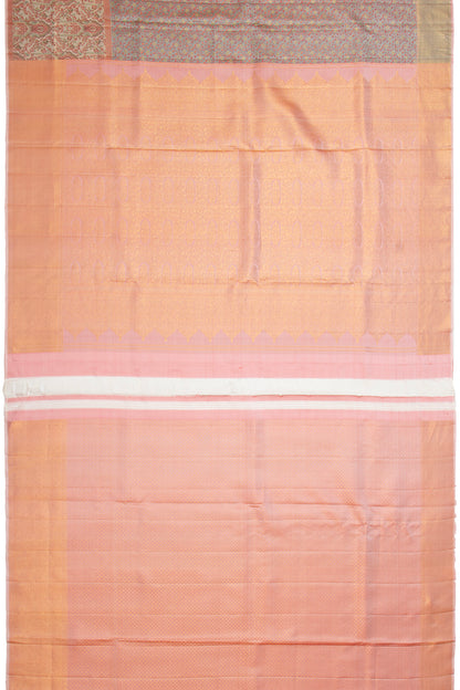 Kanchipuram Silk Brocade Grey Saree