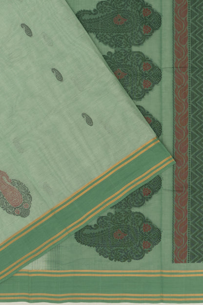 Chettinad Cotton Butta Pastel Green Saree