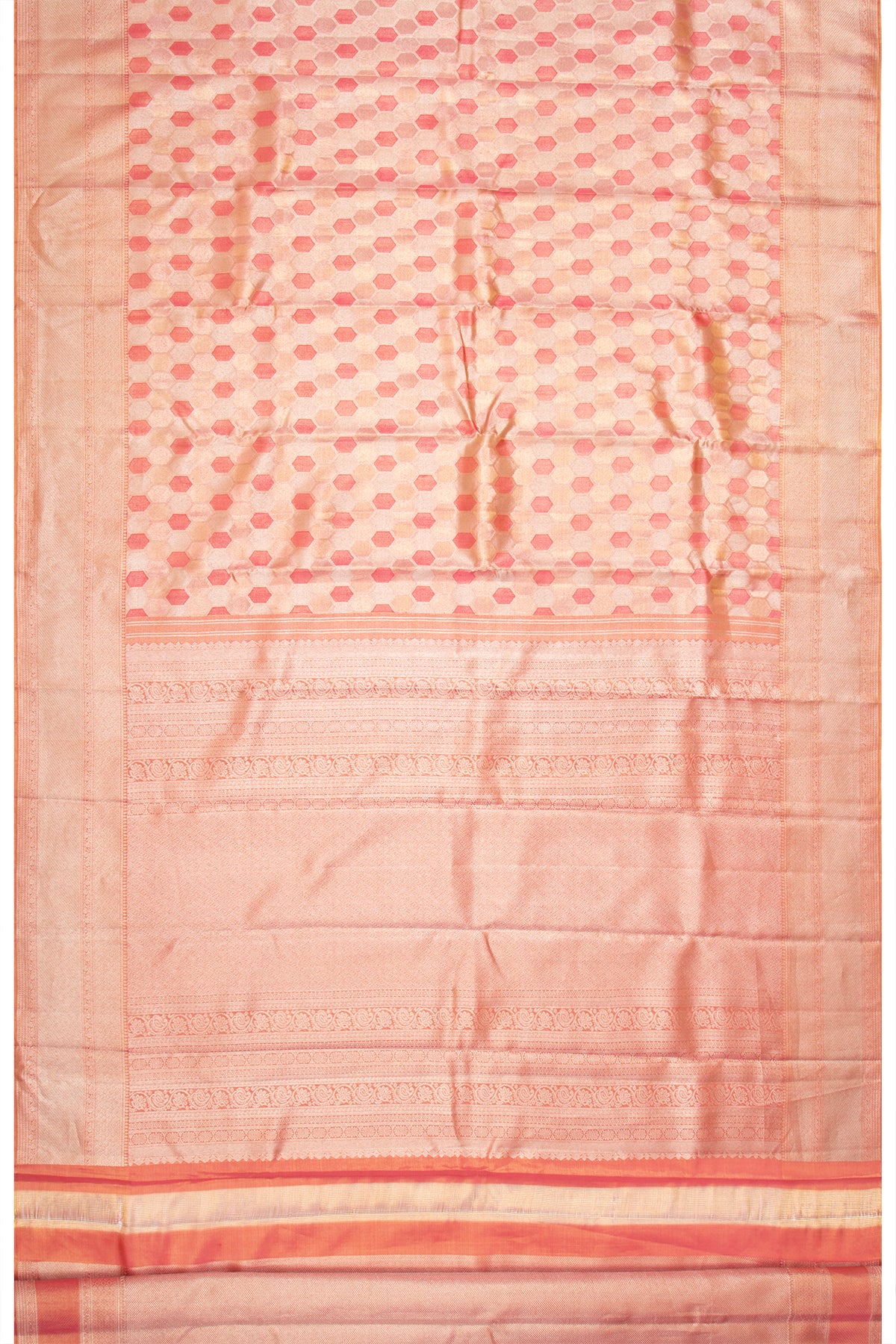 Taranga Kanchi Silk Tissue Brocade Orange Saree