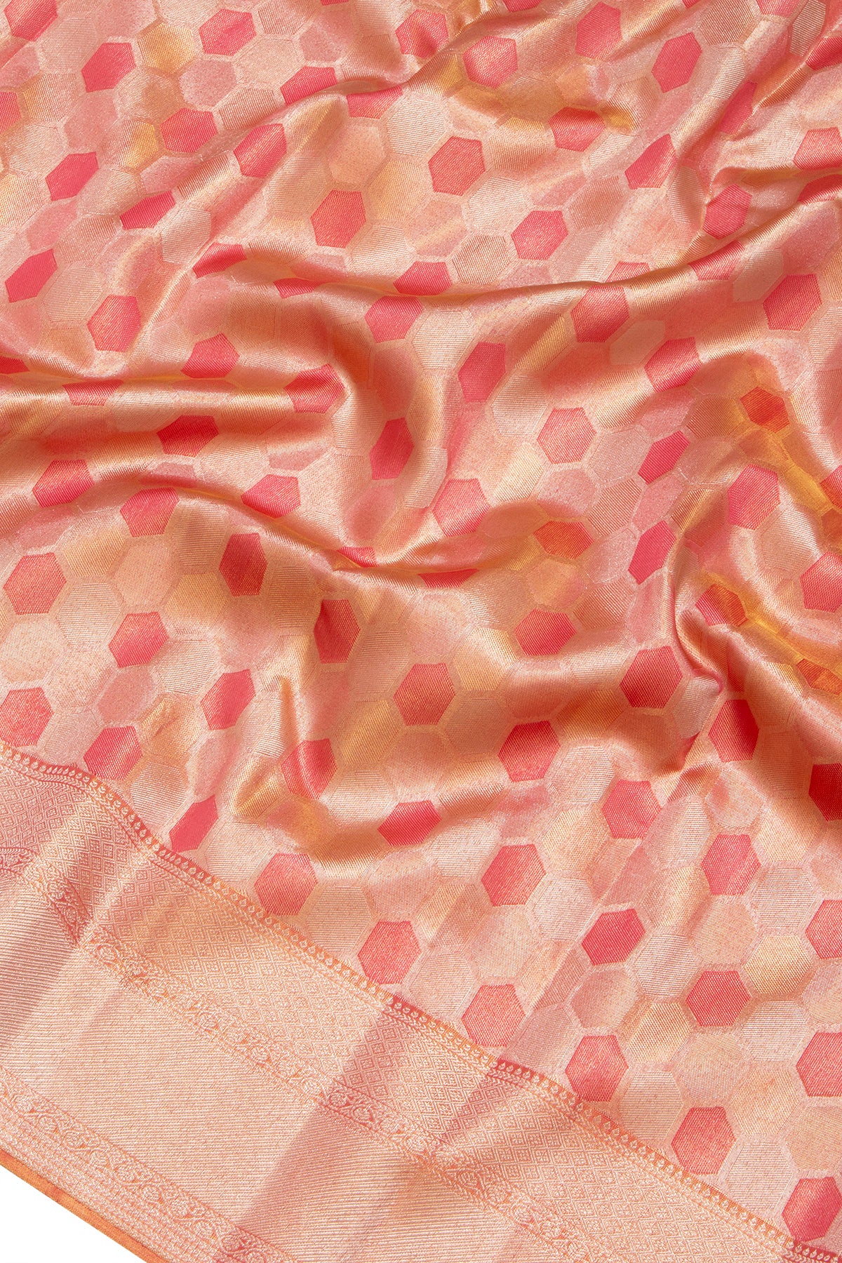 Taranga Kanchi Silk Tissue Brocade Orange Saree