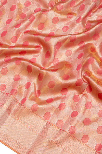 Taranga Kanchi Silk Tissue Brocade Orange Saree