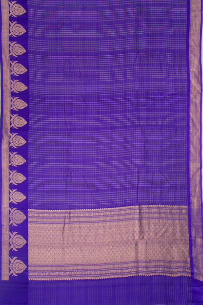 Banarasi Katan Silk Vertical Lines And Butta Violet Saree