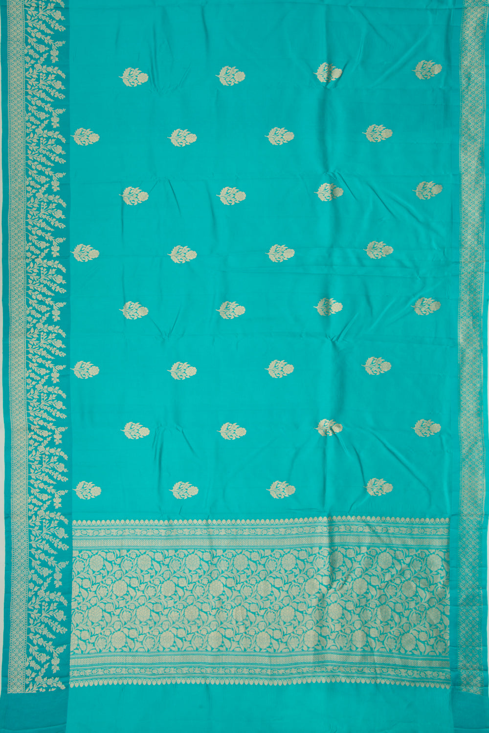 Banarasi Katan Silk Butta Blue Saree