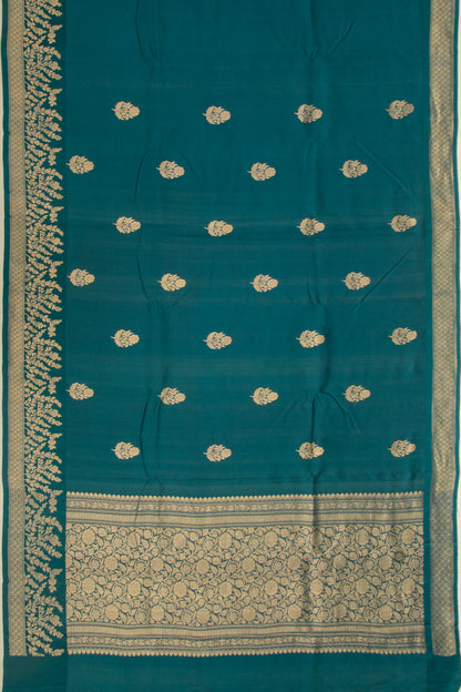 Banarasi Katan Silk Butta Teal Blue Saree