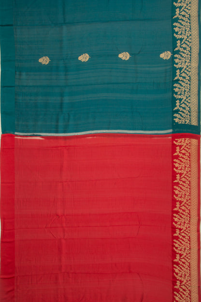Banarasi Katan Silk Butta Teal Blue Saree