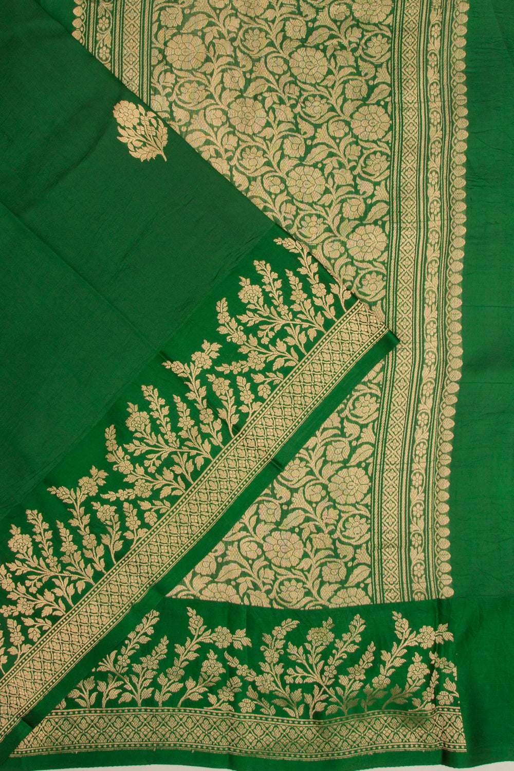 Banarasi Katan Silk Butta Green Saree