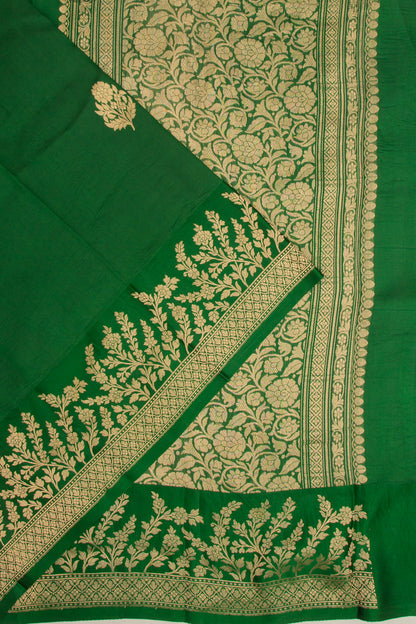 Banarasi Katan Silk Butta Green Saree
