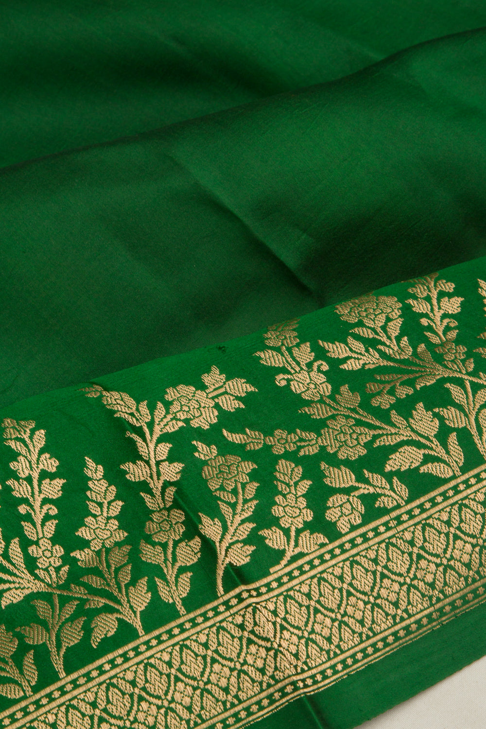 Banarasi Katan Silk Butta Green Saree