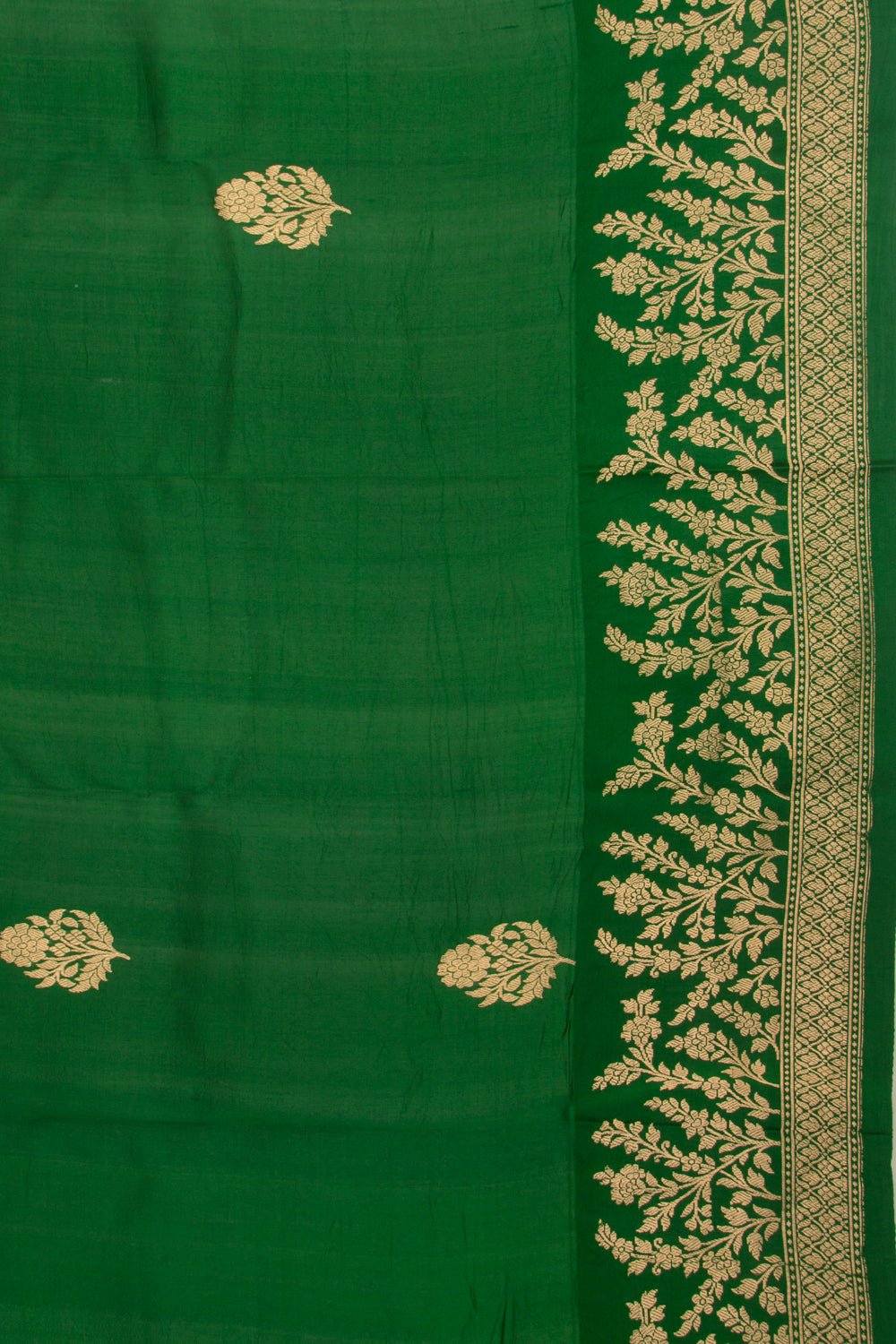 Banarasi Katan Silk Butta Green Saree