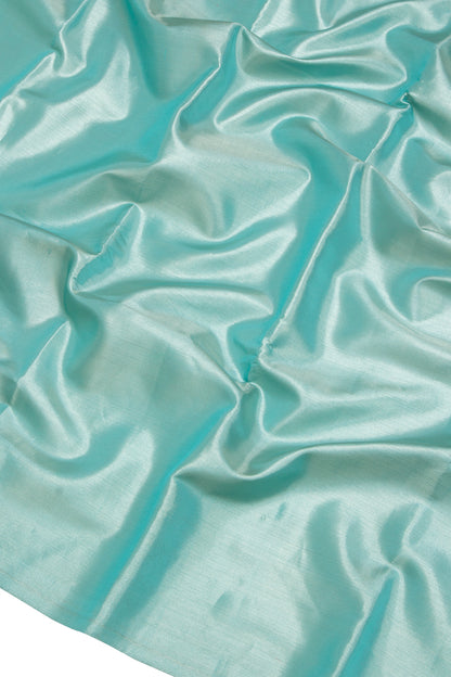 Taranga Kanchi Silk Tissue Plain Sky Blue Saree