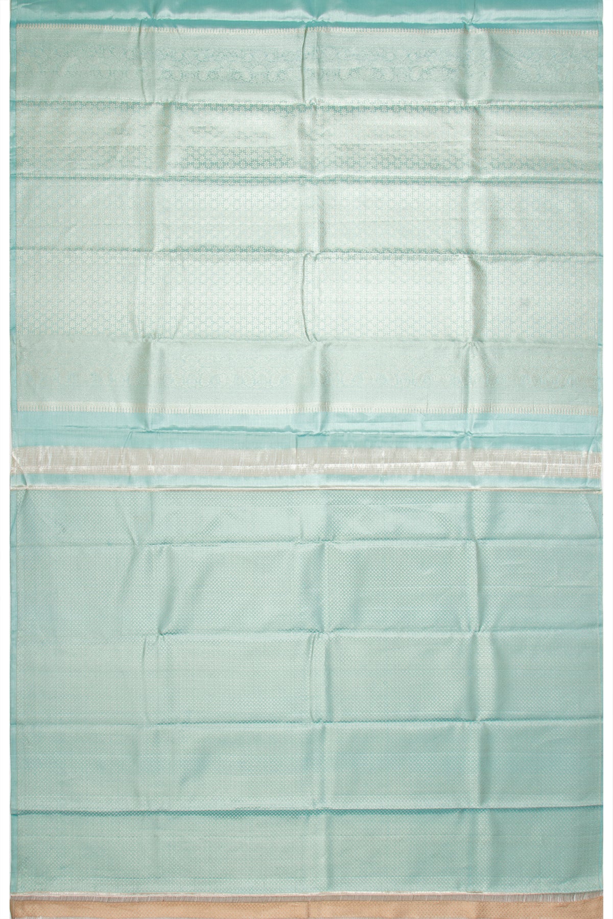 Taranga Kanchi Silk Tissue Plain Sky Blue Saree