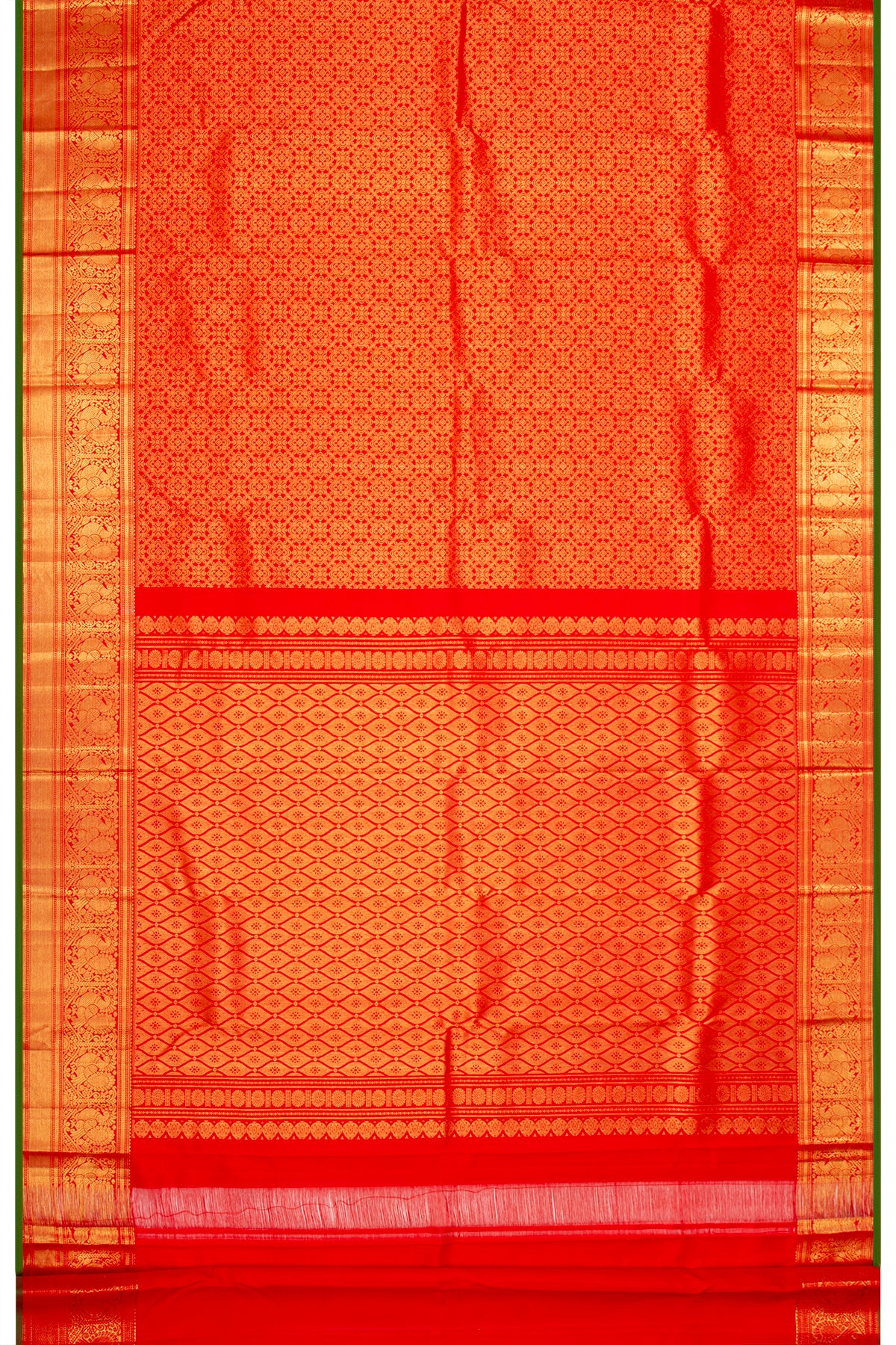 Kanchipuram Silk Brocade Red Saree