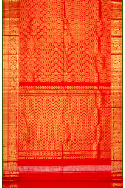Kanchipuram Silk Brocade Red Saree