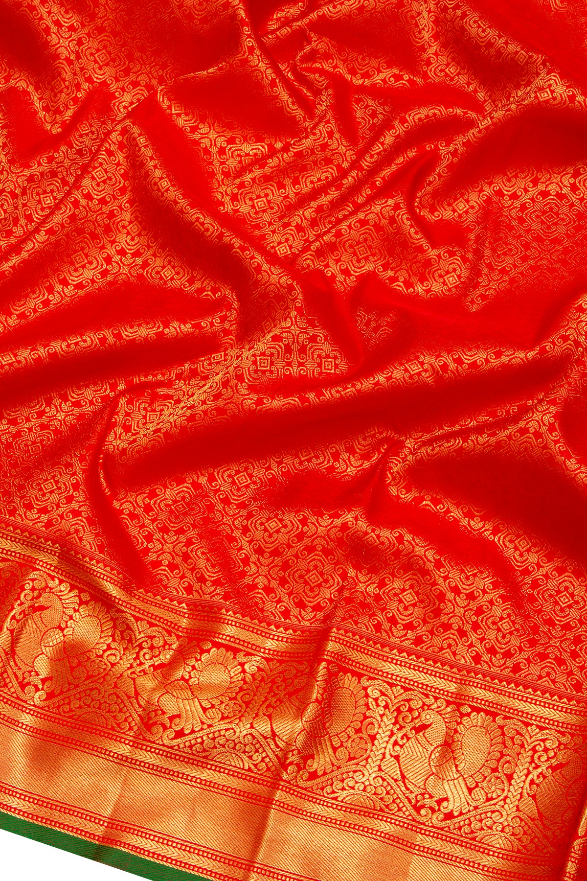 Kanchipuram Silk Brocade Red Saree