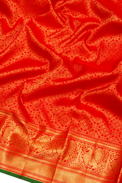 Kanchipuram Silk Brocade Red Saree