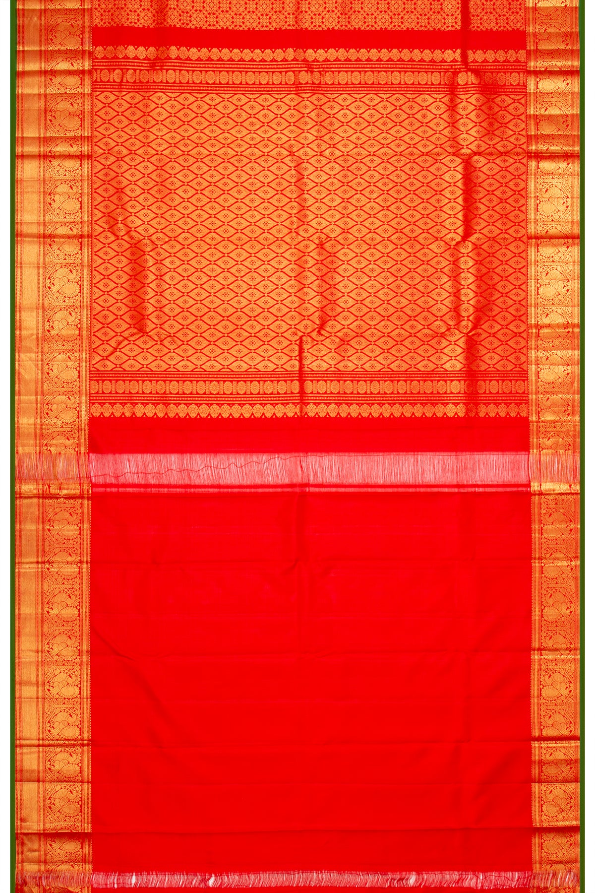 Kanchipuram Silk Brocade Red Saree